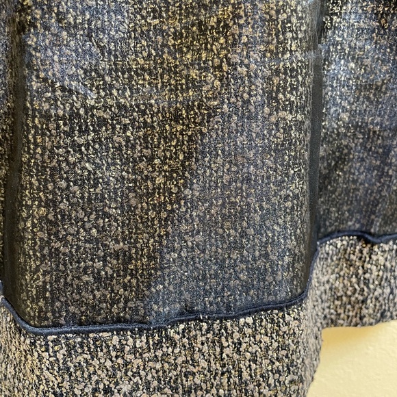 Gold & black tweed skirt with black mesh over lay. Loft - Picture 2 of 4